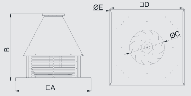 Yatay Atışlı Çatı Tipi Fan